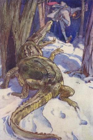 "The Crocodile! the Crocodile!" (colour litho)