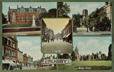 Scenes from Rugby, Warwickshire (coloured photo)