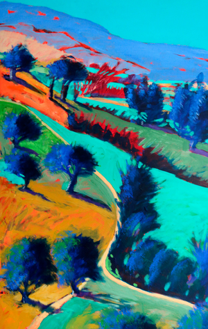 Looking West #4 (detail), 2024 (acrylic on board)