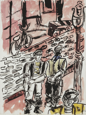 Rue Danzig, Paris, 1954-55 (watercolour with brush and black ink and pencil on paper)