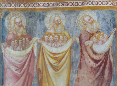 The patriarchs of the Church welcome the souls of Limbo towards bliss (fresco)
