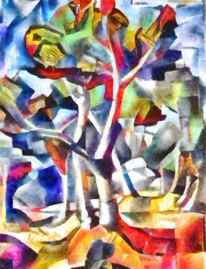 Evening forest, 2017 (mixed media)