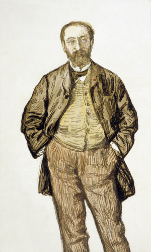 Camille Saint Saens (1835-1921) French composer, drawing by Renouard 1886
