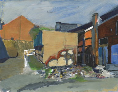 Telecommunications infrastrure, Wandsworth, 2025 (acrylic, acrylic paint pens, and India ink pens on paper)