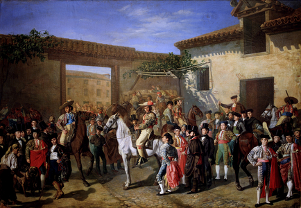 Horses Courtyard in the Old Bullfighting square of Madrid, 1853 (oil on canvas)