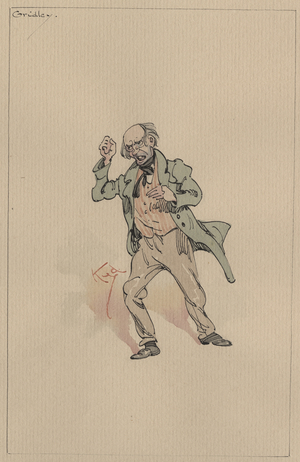Mr Gridley, c.1920s (pen & ink with w/c on paper)