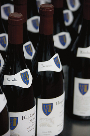 Wine bottles from the Hospices de Beaune (photo)