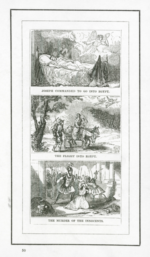 Joseph Commanded To Go Into Egypt; The Flight Into Egypt; The Murder Of The Innocents (engraving)