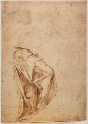 Draped figure, 16th century (drawing)