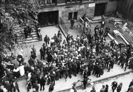 Riots in Berlin, 1929 (b/w photo)