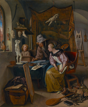 The Drawing Lesson, c.1665 (Oil on panel)