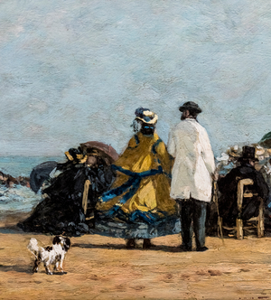 Crinolines sur la plage, detail, 1863 (oil on wood)