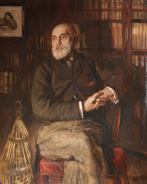 William Michael Rossetti in his study, London, c.1895 (oil on canvas)