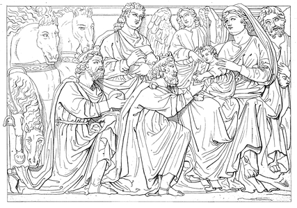 Adoration of the Magi or Adoration of the Kings by Nicola Pisano