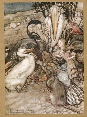 But who has won? from Alice's Adventures in Wonderland, by Lewis Carroll, pub.1907 (colour litho)