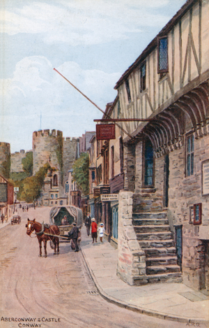 Aberconway and Castle, Conway (colour litho)