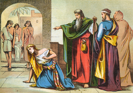 Death of Sapphira, 1870 (litho)