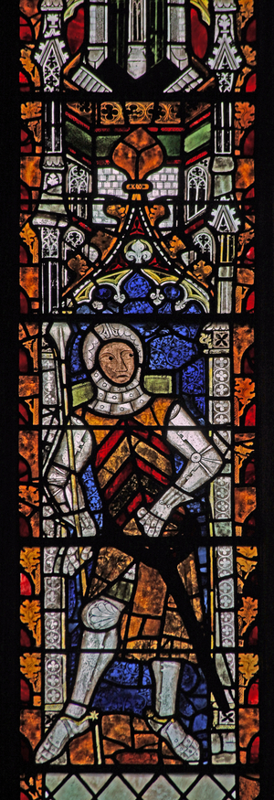 Window s4 depicting Gilbert II de Clare (stained glass)