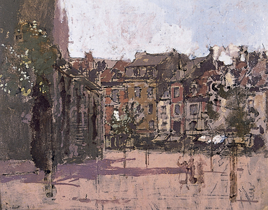 The Rue de la Boucherie with the Church of Saint Jacques, Dieppe, 1903 (oil on wood)