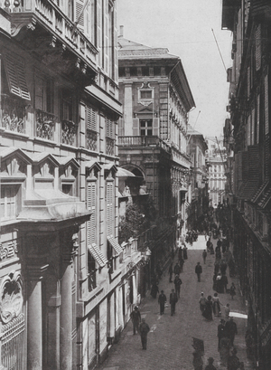 Genova, Via Garibaldi (b/w photo)