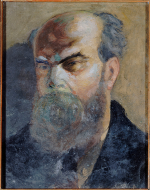 Portrait of Paul Verlaine (1844-1896), poet, circa 1885 (painting)
