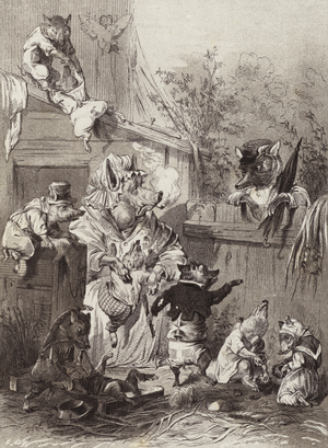 The Fables of Aesop: The Sow and the Wolf (litho)