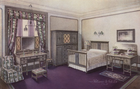 Decorative grey and black furniture (colour litho)