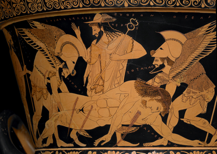 The Euphronios Krater (or Sarpedon Krater), detail of the front side (terracotta)