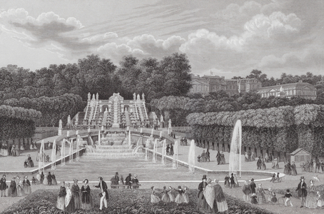 Paris: Cascade Et Chateau De St Cloud (engraving)