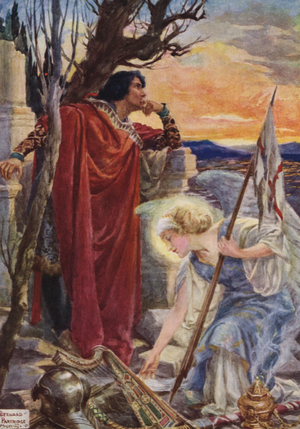 Scene from Abt Vogler by Robert Browning (colour litho)