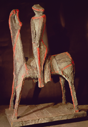 Idea for the Rider, c.1955 (cast bronze with red paint)