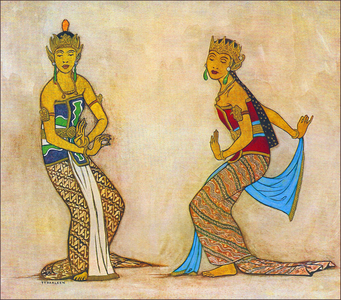 Indonesia: Javanese classical dancer (c.1925) by Tyra Kleen (1874-1951)