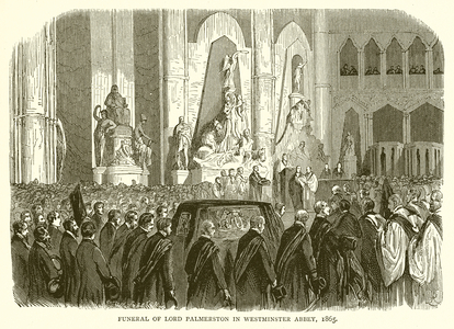 Funeral of Lord Palmerston in Westminster Abbey, 1865 (engraving)