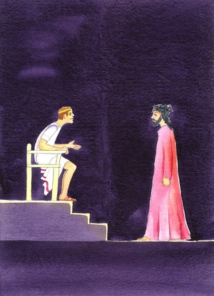 "What is Truth?" said Pilate to Jesus, 2001 (w/c on paper)
