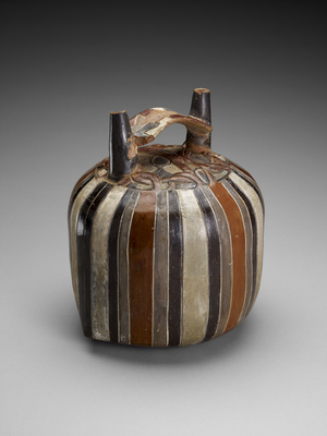 Vessel in the Form of a Bag of Beans, 100 BC-700 AD (earthenware with slip)