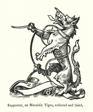 Supporter, an Heraldic Tigre, collared and lined (engraving)