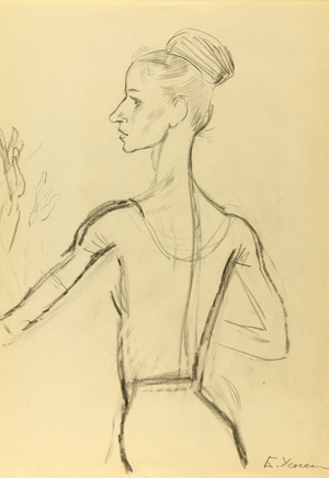 Prima Ballerina Ekaterina Maximova, 1972 (pencil on paper)