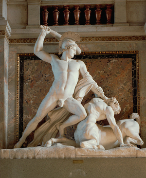 Theseus kills a centaur (marble)