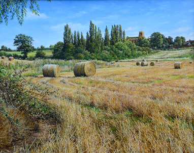 Towards Gt.Brington Church (oil)