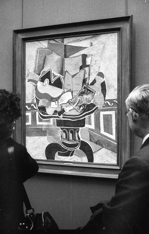 George Braque Exhibition at Musée de l'Orangerie in Paris, October 16, 1973 (b/w photo)