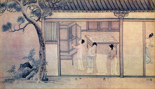 China: The Art of Making Silk (3), Folding and storing bales of silk (11th century)