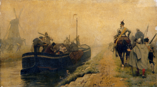 Conveying Prisoners of War by 'The Spaniard', 1885 (oil on board)