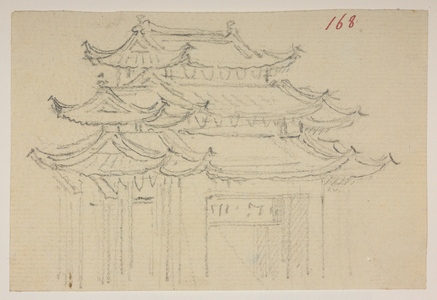 f.63 168 Temples.

, from an Album of 372 drawings of landscapes, coastlines, costumes and everyday life made during Lord Macartney's embassy to the Emperor of China, between 1792 and 1794 (pencil & watercolour on paper)