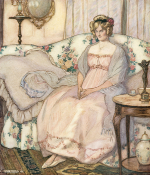 Illustration for Thackeray's Vanity Fair (colour litho)