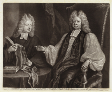 Portrait of Thomas Sprat and son (engraving)