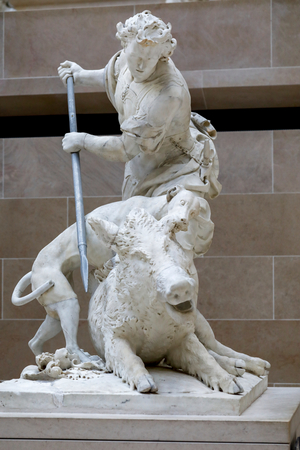 Hunter slaying a boar, 1703-1706 (Marble)