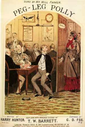 Peg-Leg Polly Sheet Music Cover, UK, 1880s