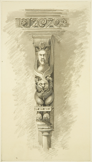 Bracket on the Exterior of the Mint (now St Peter's Hospital) (pencil & watercolour on paper)