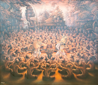 Kecak dance, 1994 (acrylic on canvas)