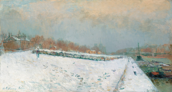 Port de Bercy, en Hiver (oil on canvas)